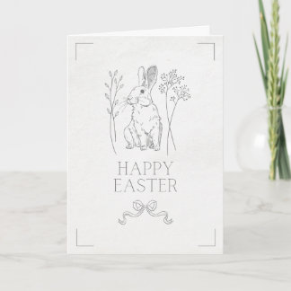 Carte de Pâques simple et mignonne avec un lapin d