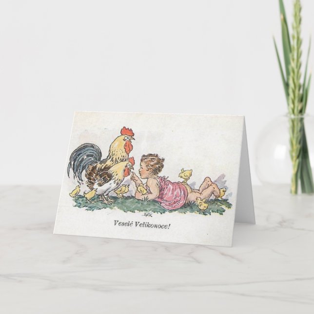 Carte de Pâques tchèque/slovaque vintage (Devant)