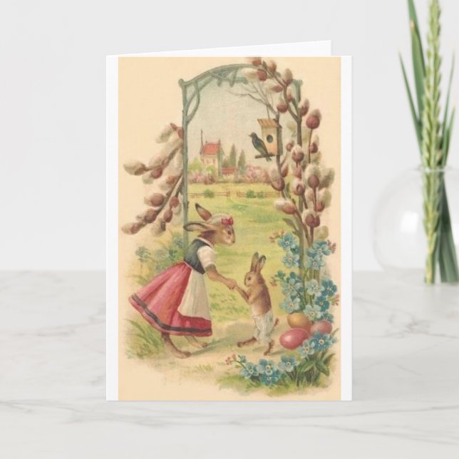 Carte de Pâques Victorienne Bunnies (Devant)
