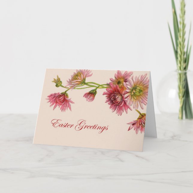 Carte de Pâques Vinage Avec marguerites (Devant)