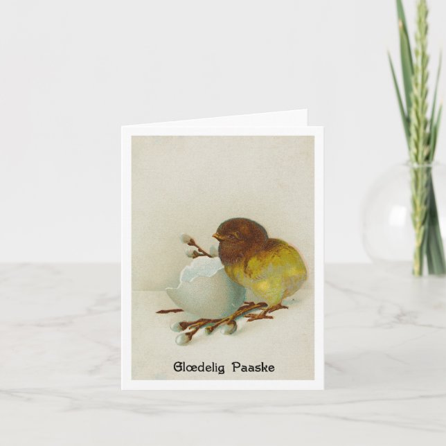 Carte de Pâques vintage danoise - Glæ delig Paaske (Devant)