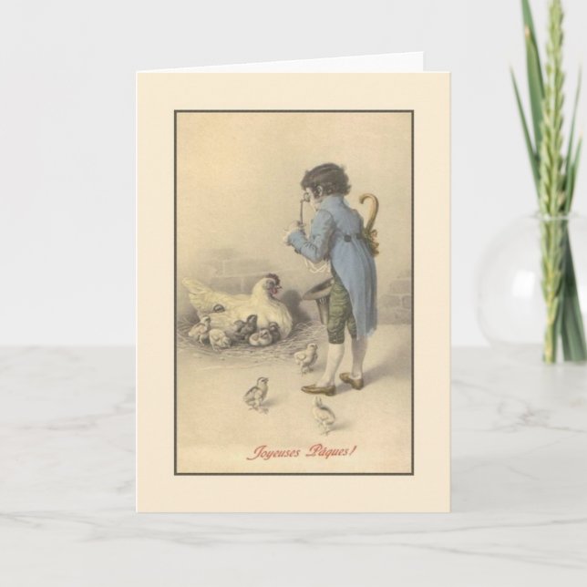Carte de Pâques vintage Joyeuses Pâques (Devant)