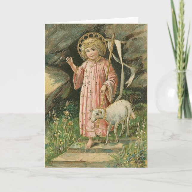 Carte de Pâques vintage religieuse ressuscité (Devant)