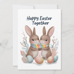 Carte de Pâques Whimsical avec Bunnies Jouant & Co