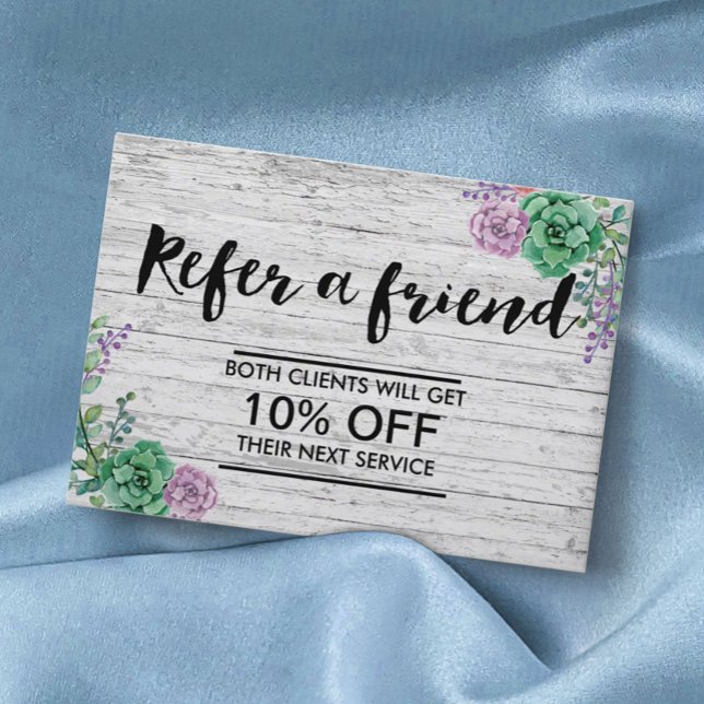 Carte de parrainage | Bois Vintage Floral Rustique (Créateur téléchargé)