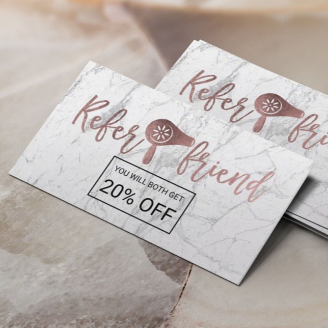 Carte de parrainage |Salon de beauté Rose Gold Mar (Créateur téléchargé)