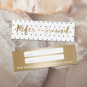 Carte de parrainage Simple Pois Classy Gold
