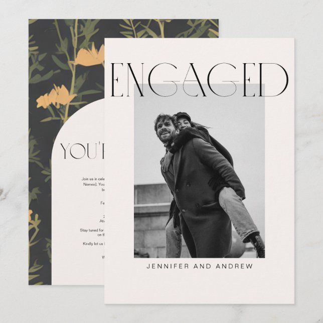 Carte de partie Boho Engagement Moderne (Devant / Derrière)