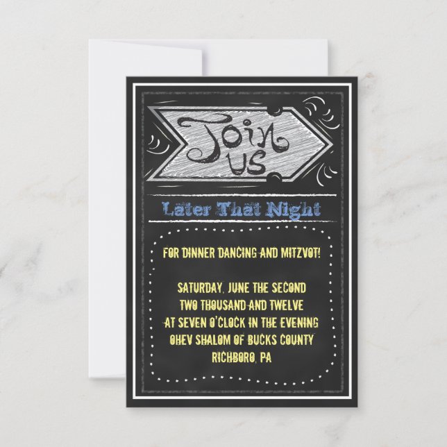 Carte de partie d'invitation de Mitzvah de barre (Devant)