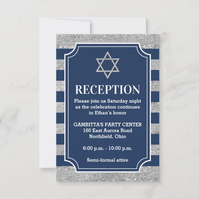Carte de partie Grey Bar Mitzvah (Devant)