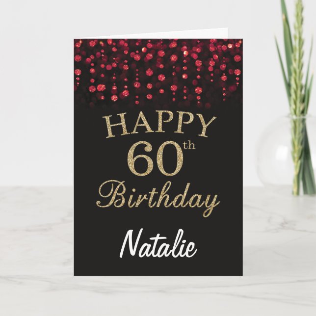 Carte de Parties scintillant Black and Red Gold 60 (Devant)