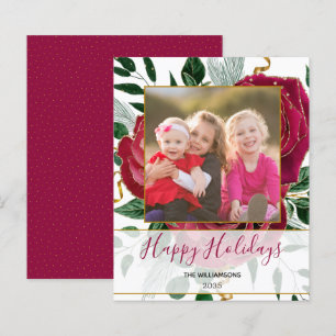 Carte de Parties scintillant de vacances Glam Red 