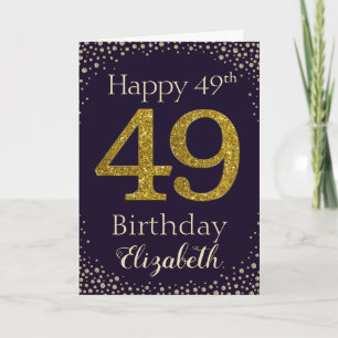 Carte de Parties scintillant d'or du 49e anniversa