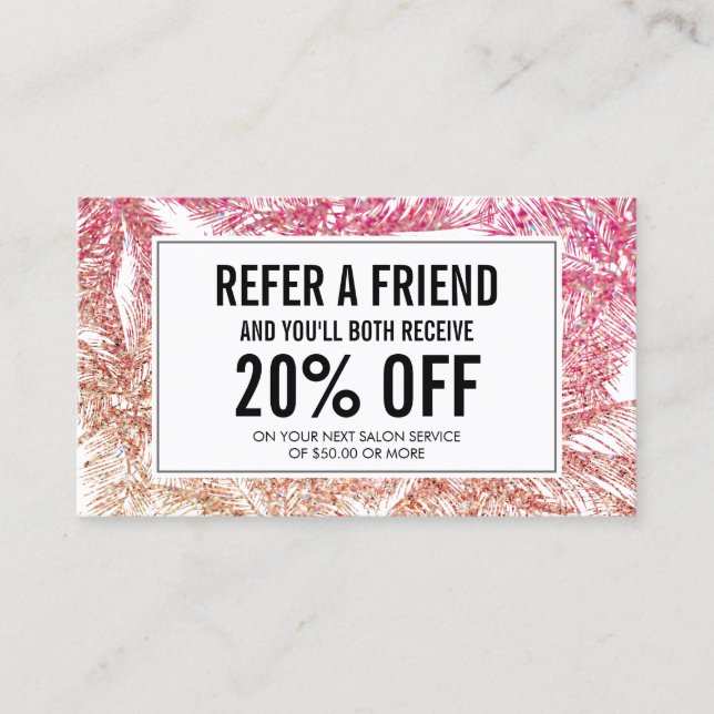 Carte de Parties scintillant Tropical Rose/Bronze  (Devant)