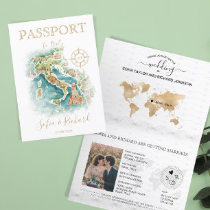 Carte de passeport de destination mariage Italie