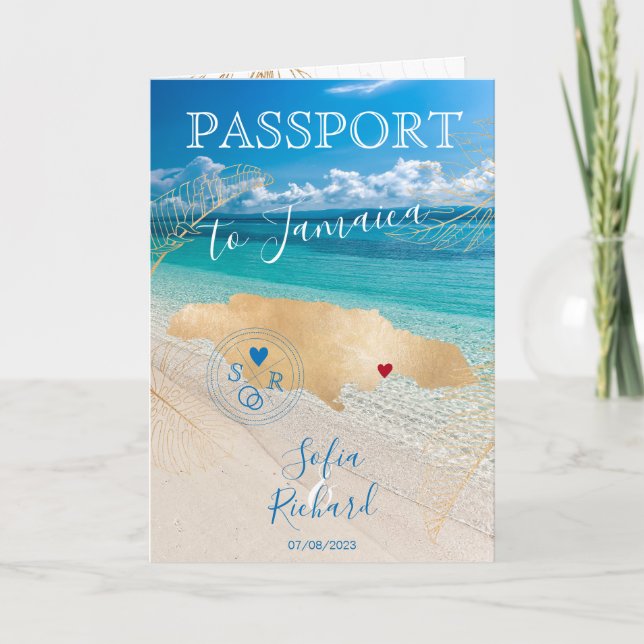 Carte de passeport de destination Mariage Jamaïque (Devant)