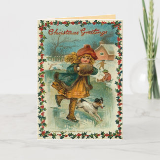 Carte de patinage de Noël
