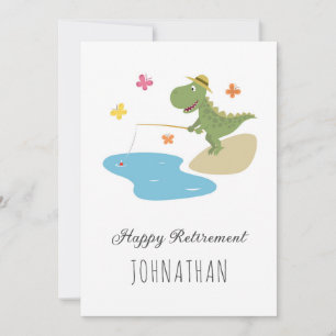 Carte de pêche Dinosaur à la retraite heureuse