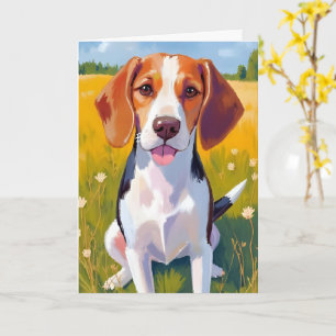 Carte de peinture aquarelle de chien Beagle