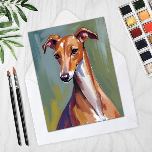 Carte de peinture de chien Lévrier Italien