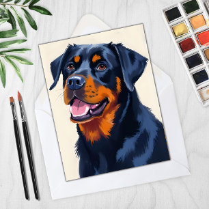 Carte de peinture de chien Rottweiler