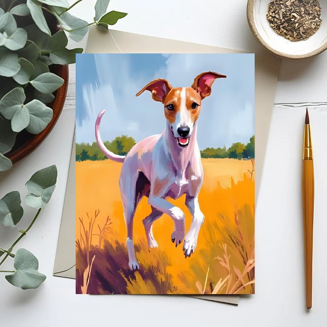 Carte de peinture italienne Greyhound Dog (Créateur téléchargé)