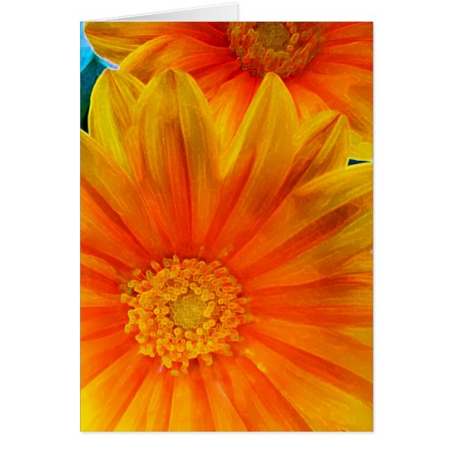 Carte de peinture numérique Orange Gerbera Daisy (Devant)