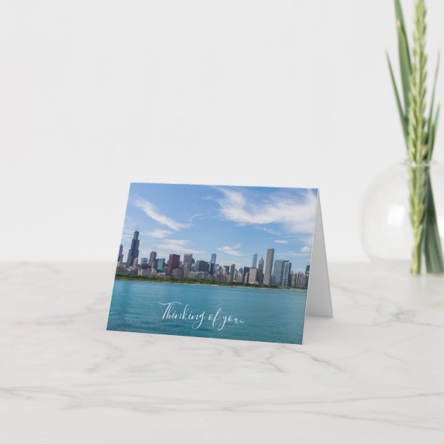Carte De Pensée Cityscape Du Jour De Chicago (Devant)