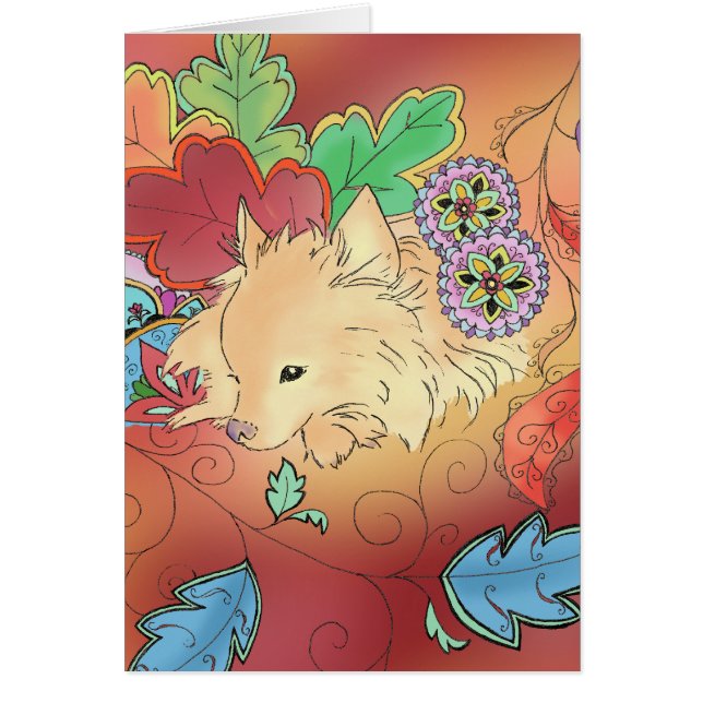 Carte de pensée de Pomeranian (blanc) (Devant)