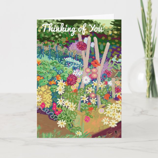 Carte de pensées pour le jardin de fleurs (Devant)
