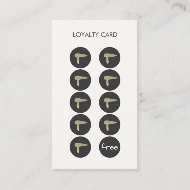 Carte de perforation Loyalty Sèche-cheveux (Devant)