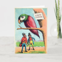 Carte de perroquet victorienne