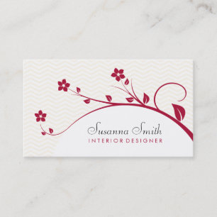 Carte de personnel avec des fleurs rouges et