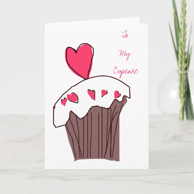 Carte de petit gâteau d'amoureux (Devant)