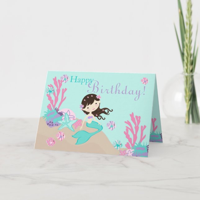 Carte de petite sirène 2C Brunette (Devant)