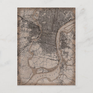 Carte de Philadelphie vintage 1898