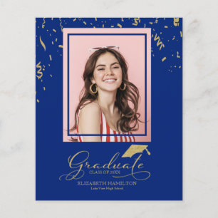 Carte de photo d'annonce de diplômé de budget dipl