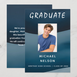 Carte de photo d'annonce de diplôme pour parent fi