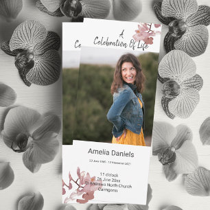 Carte de photo de célébration de vie d'orchidée ro