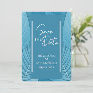 Carte de Photo de Faire-Part de Mariage Teal Tropi