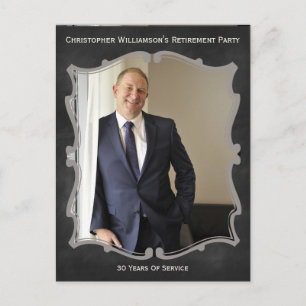 Carte de photo de fête de retraite Invitation vint
