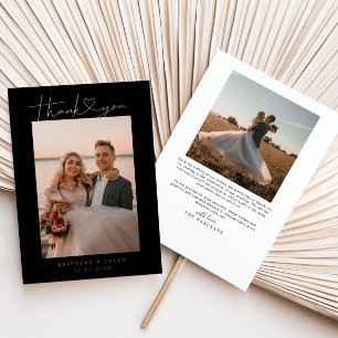 Carte de photo de mariage à cœur avec écriture min