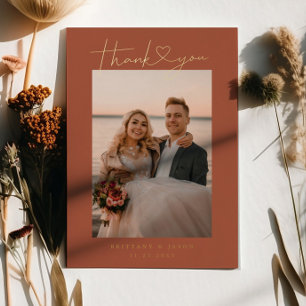 Carte de photo de mariage à cœur avec écriture min