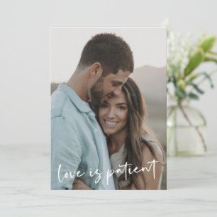 Carte de photo de nouvelle date de mariage Love Is