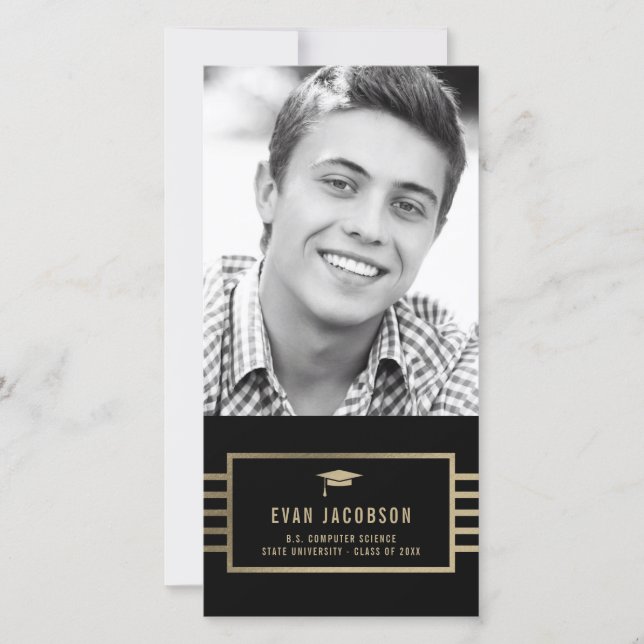 Carte de photo de remise de diplômes à couleur mod (Devant)