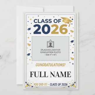 Carte de photo de remise des diplômes aux couleurs