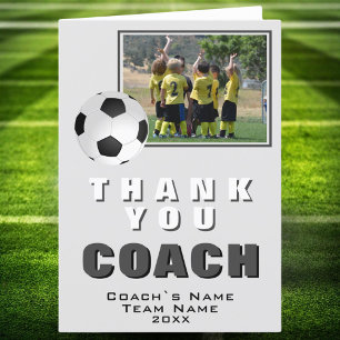 Carte de photo d'équipe de football Merci Coach
