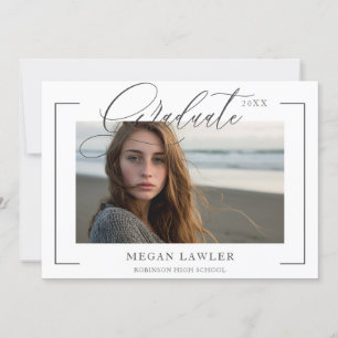 Carte de photo d'invitation de fête de fin d'étude