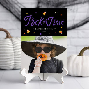 Carte de photo Halloween Candy Corn Trick or Treat
