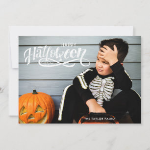 Carte de photo Halloween Écriture effrayante